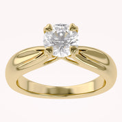 Round Cut Lab Grown Diamond Solitaire Engagement Ring