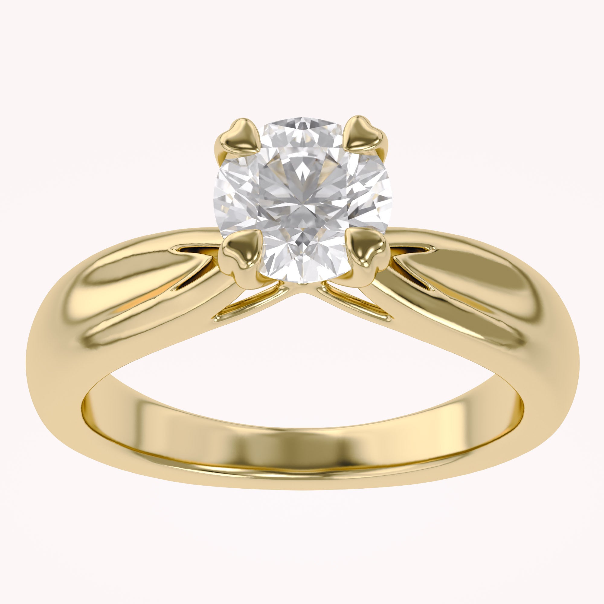 Round Cut Lab Grown Diamond Solitaire Engagement Ring