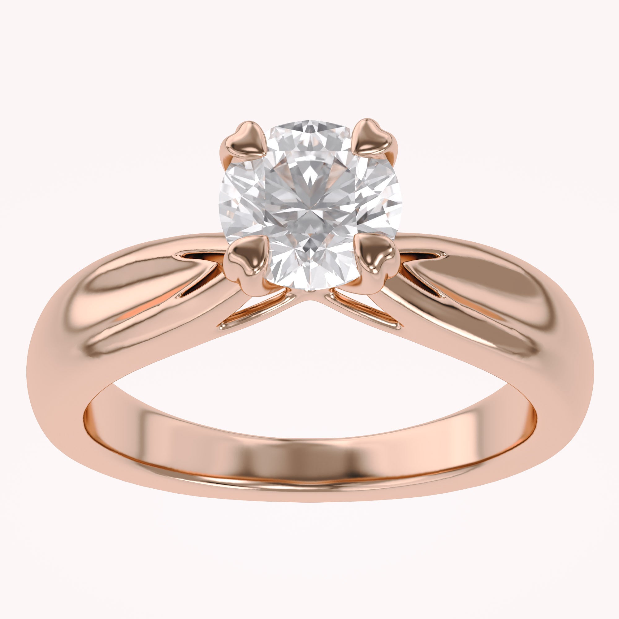Round Cut Lab Grown Diamond Solitaire Engagement Ring