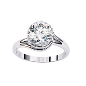 Bypass Solitaire Engagement Ring Lab Grown Diamond