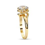 Bypass Solitaire Engagement Ring Lab Grown Diamond