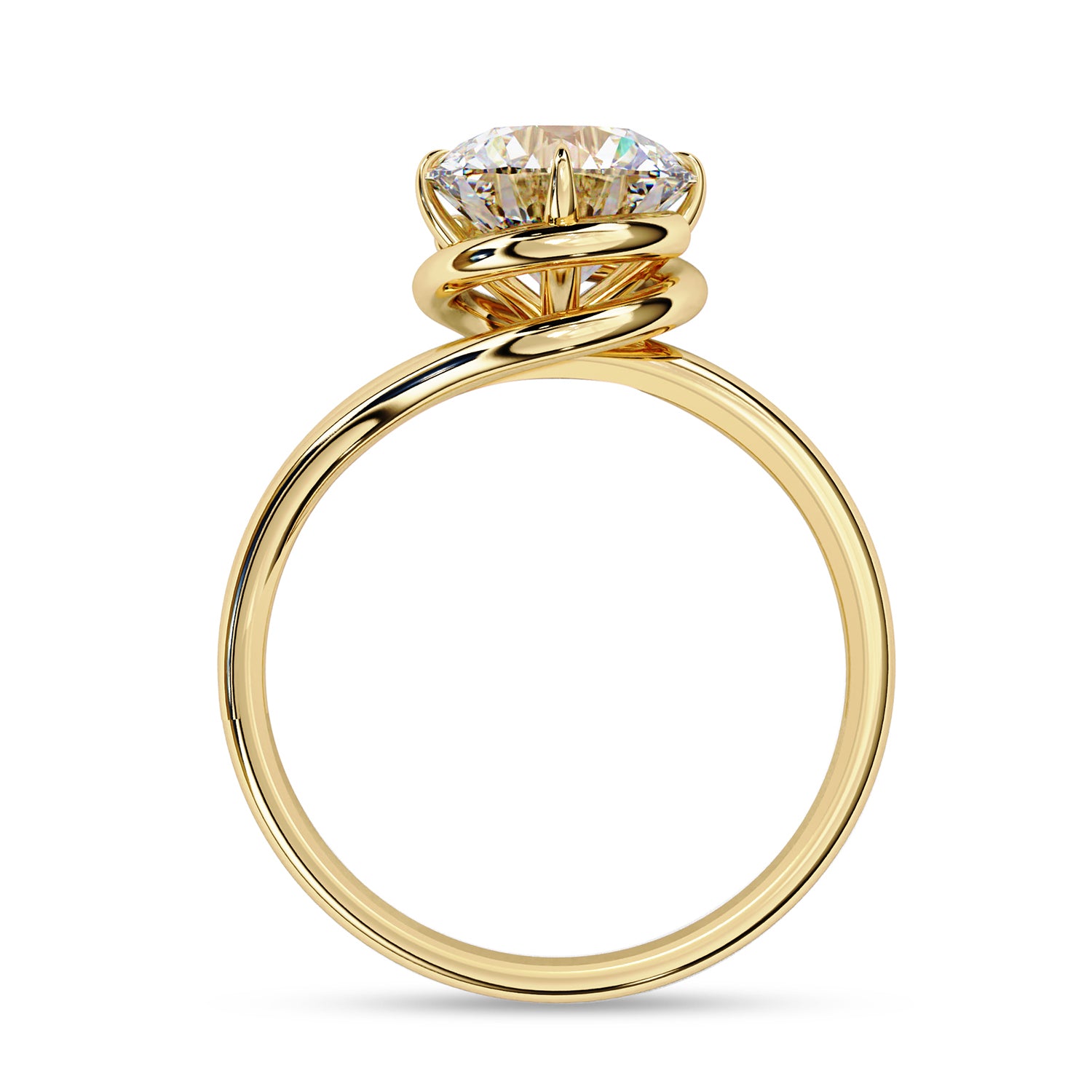 Bypass Solitaire Engagement Ring Lab Grown Diamond