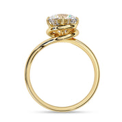 Bypass Solitaire Engagement Ring Lab Grown Diamond