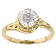 Bypass Solitaire Engagement Ring Lab Grown Diamond