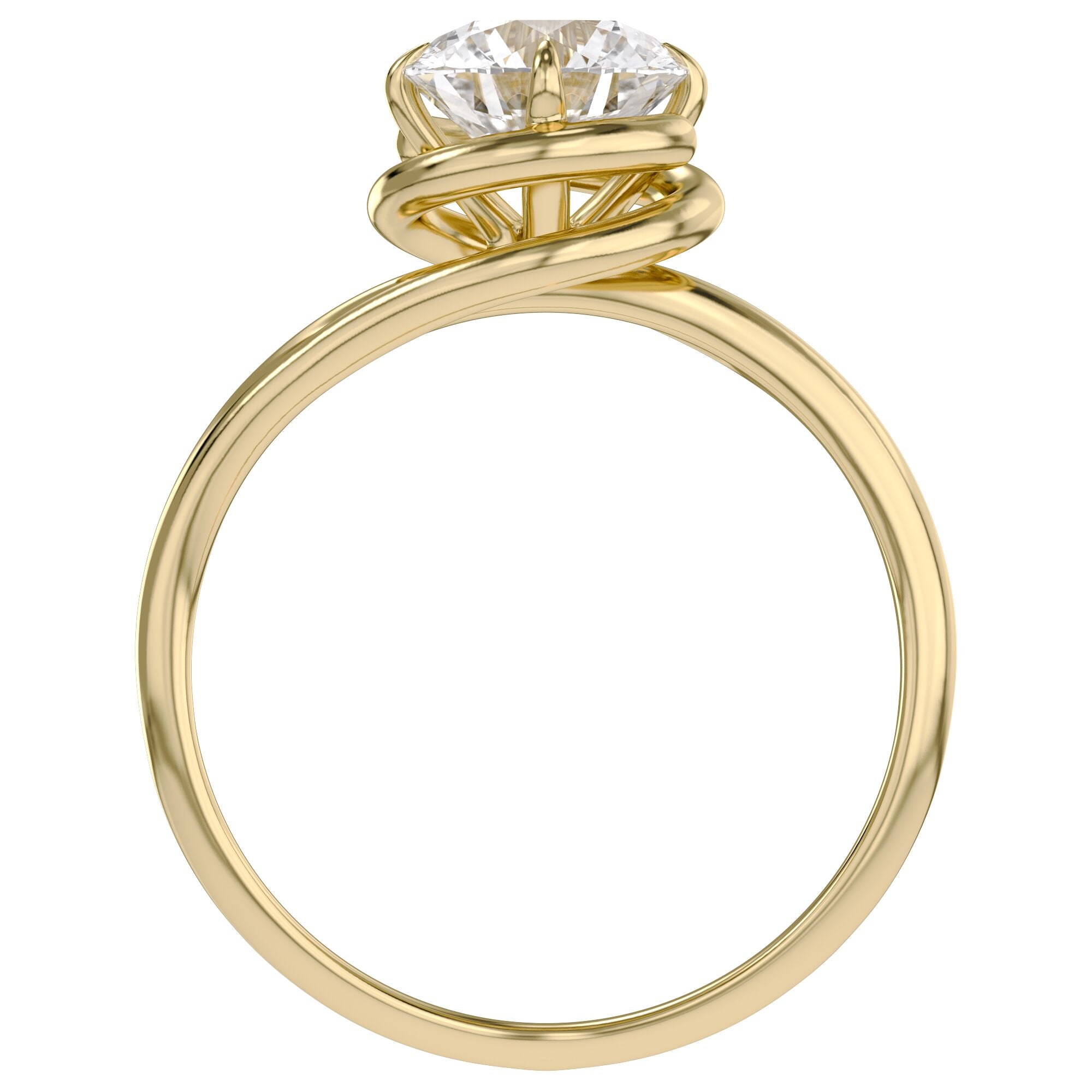 Bypass Solitaire Engagement Ring Lab Grown Diamond
