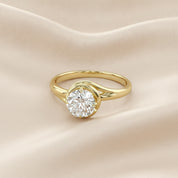Bypass Solitaire Engagement Ring Lab Grown Diamond