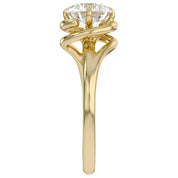Bypass Solitaire Engagement Ring Lab Grown Diamond