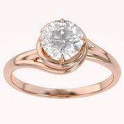 Bypass Solitaire Engagement Ring Lab Grown Diamond