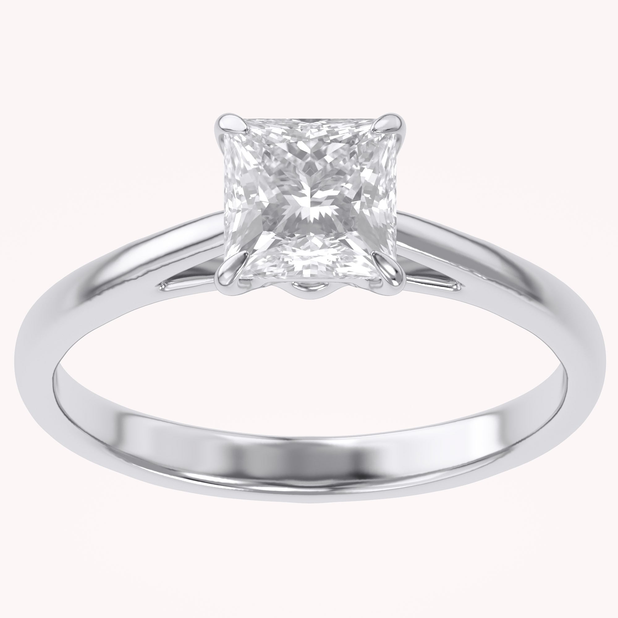 Solitaire Engagement Ring Princess Cut Lab Grown Diamond