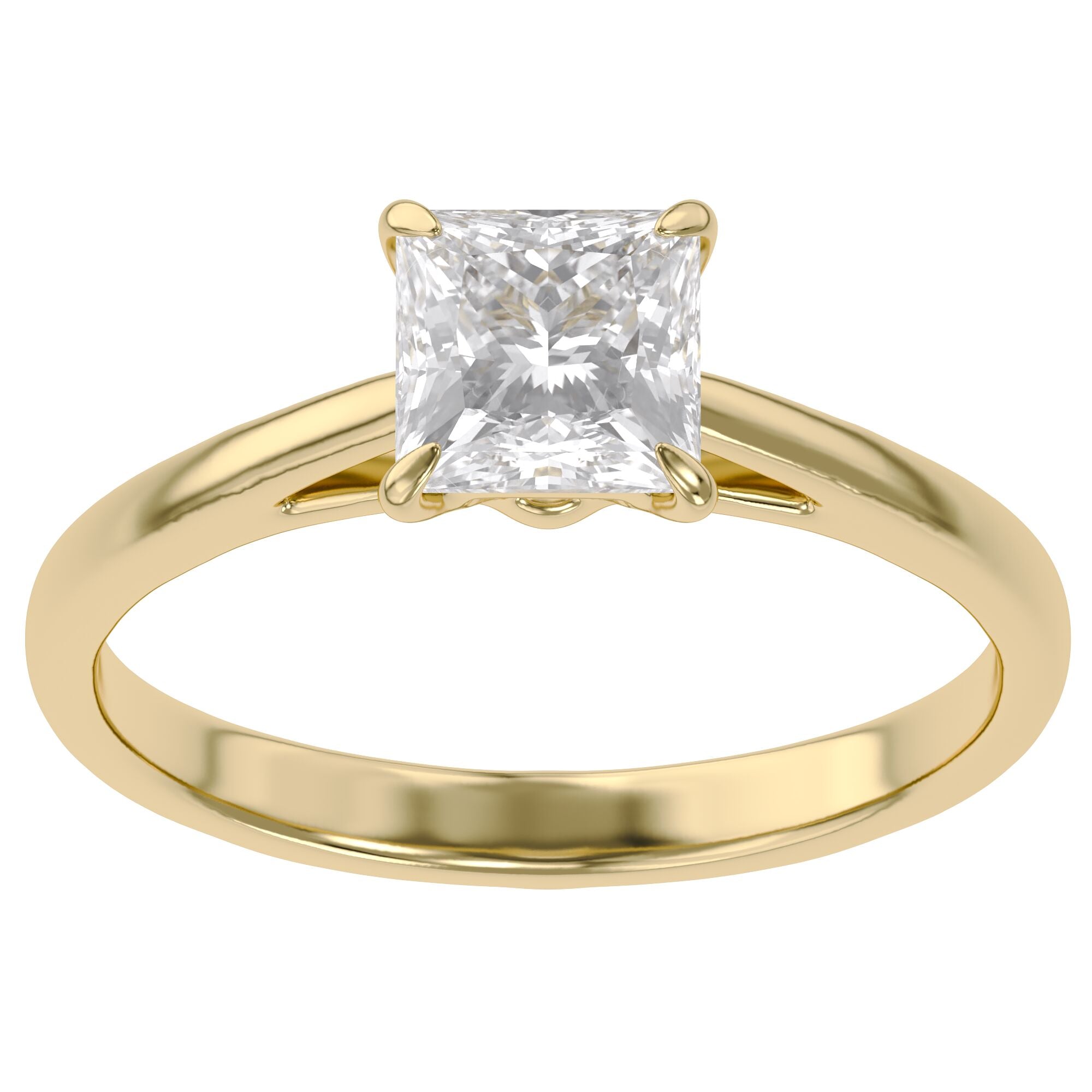 Solitaire Engagement Ring Princess Cut Lab Grown Diamond