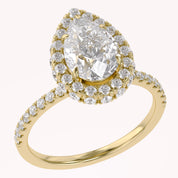 Teardrop Hidden Halo Lab Grown Diamond Engagement Ring