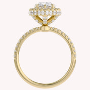 Teardrop Hidden Halo Lab Grown Diamond Engagement Ring