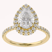 Teardrop Hidden Halo Lab Grown Diamond Engagement Ring
