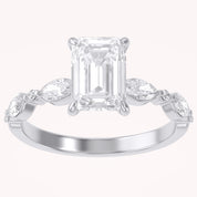 Half Eternity Solitaire Lab Grown Diamond Engagement Ring