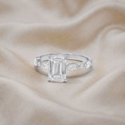 Half Eternity Solitaire Lab Grown Diamond Engagement Ring