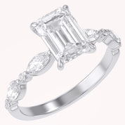 Half Eternity Solitaire Lab Grown Diamond Engagement Ring