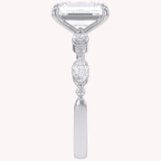 Half Eternity Solitaire Lab Grown Diamond Engagement Ring