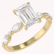 Half Eternity Solitaire Lab Grown Diamond Engagement Ring