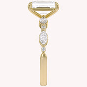 Half Eternity Solitaire Lab Grown Diamond Engagement Ring