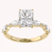 Half Eternity Solitaire Lab Grown Diamond Engagement Ring