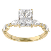 Half Eternity Solitaire Lab Grown Diamond Engagement Ring