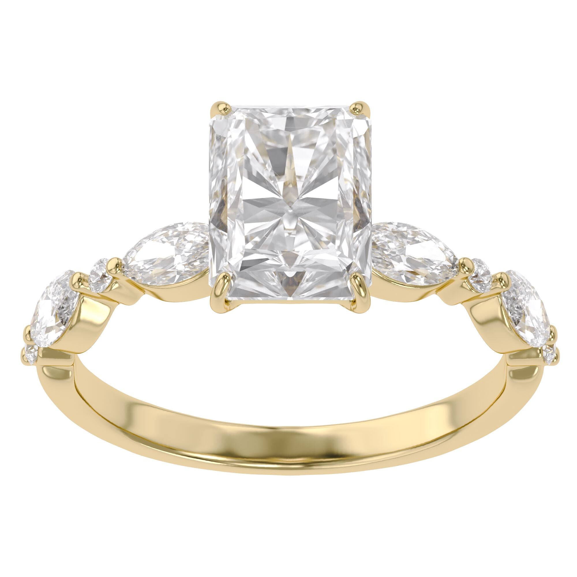 Half Eternity Solitaire Lab Grown Diamond Engagement Ring