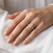 Half Eternity Solitaire Lab Grown Diamond Engagement Ring
