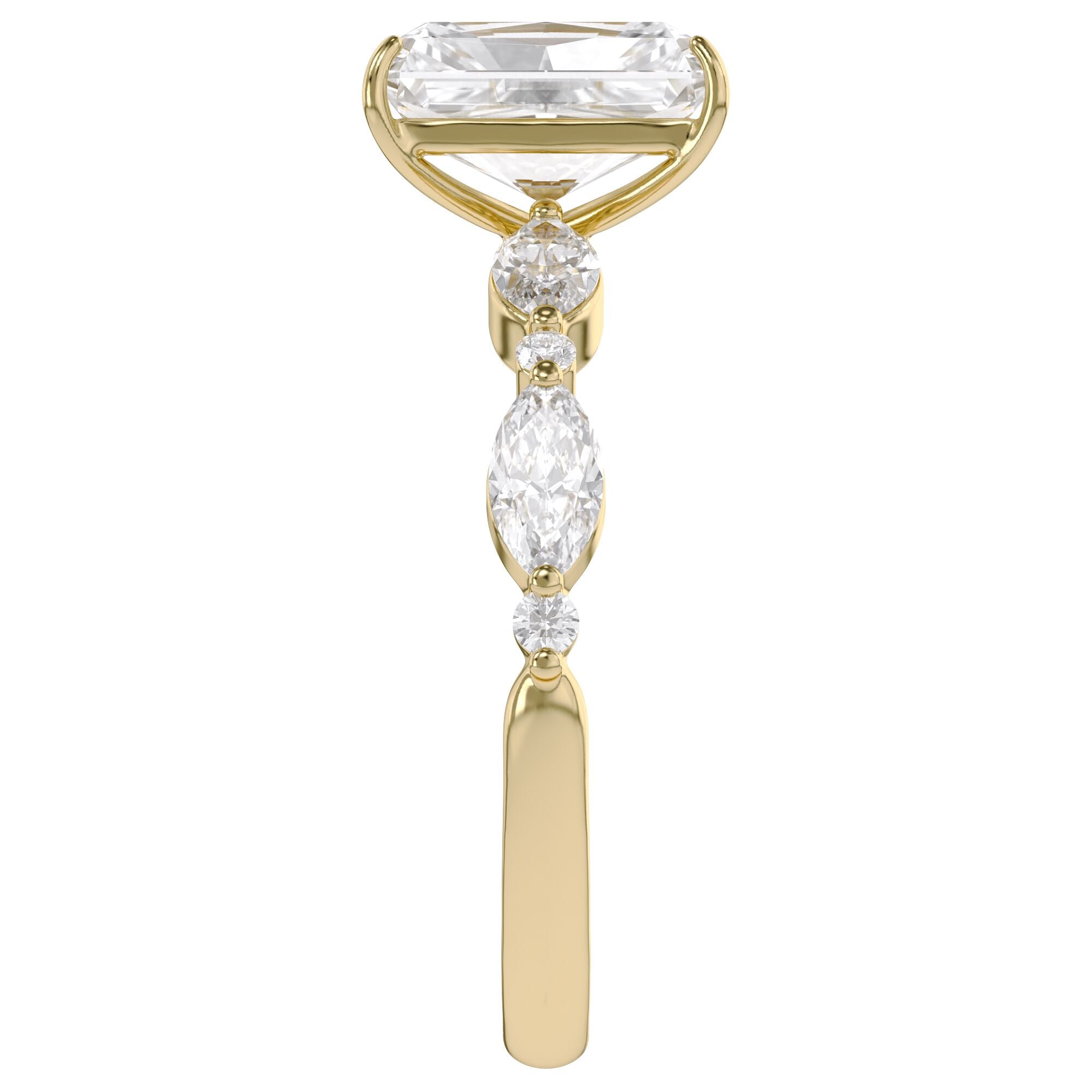 Half Eternity Solitaire Lab Grown Diamond Engagement Ring