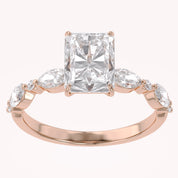 Half Eternity Solitaire Lab Grown Diamond Engagement Ring