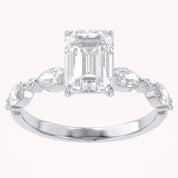 Half Eternity Solitaire Engagement Lab Grown Diamond Ring