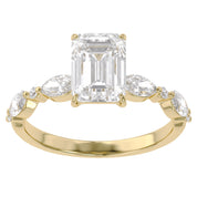 Half Eternity Solitaire Engagement Lab Grown Diamond Ring