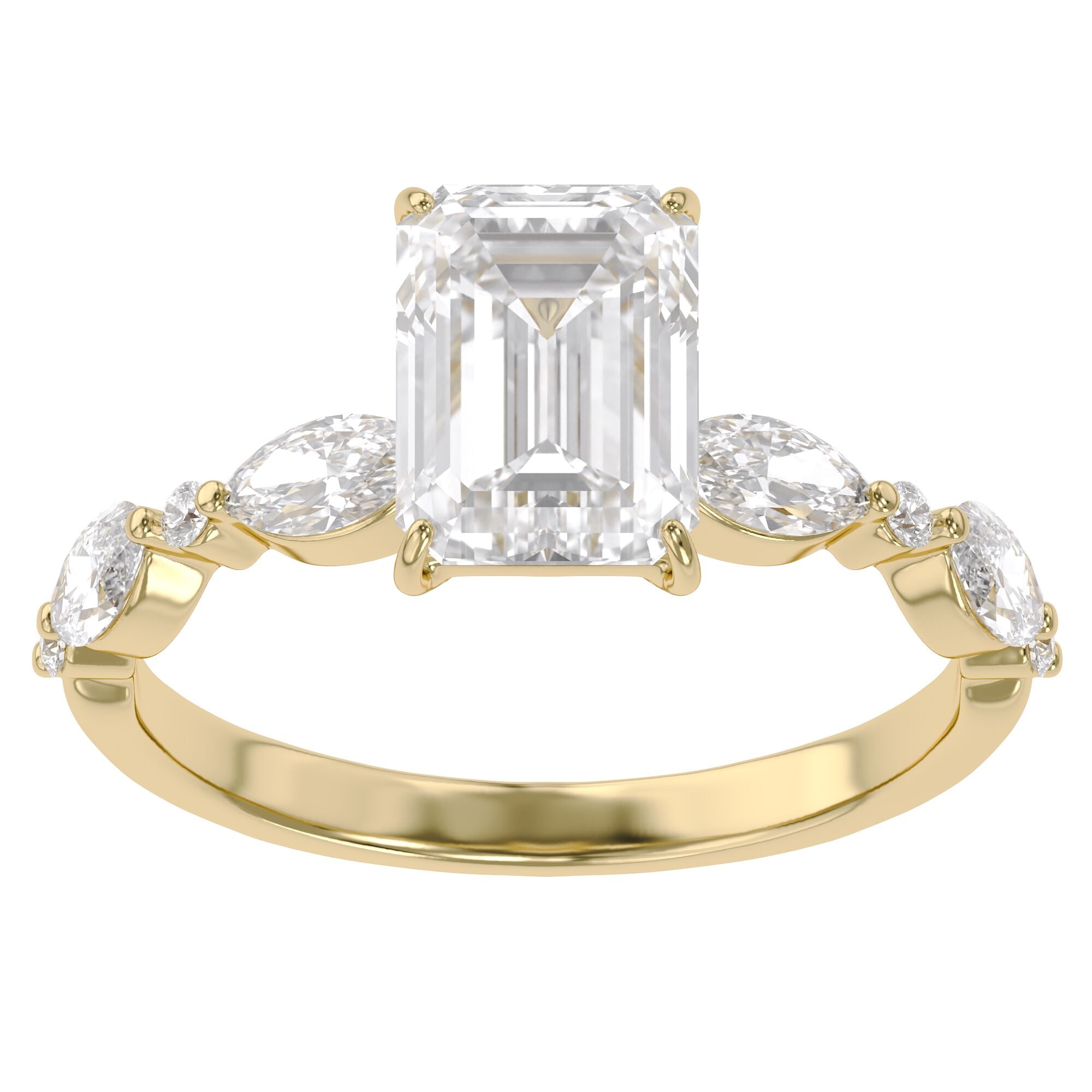 Half Eternity Solitaire Engagement Lab Grown Diamond Ring