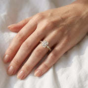 Half Eternity Solitaire Engagement Lab Grown Diamond Ring