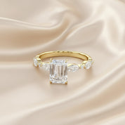 Half Eternity Solitaire Engagement Lab Grown Diamond Ring