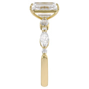 Half Eternity Solitaire Engagement Lab Grown Diamond Ring