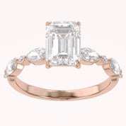 Half Eternity Solitaire Engagement Lab Grown Diamond Ring