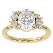 Solitaire Cluster Lab Grown Diamond Engagement Ring
