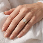 Solitaire Cluster Lab Grown Diamond Engagement Ring