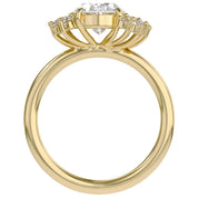 Solitaire Cluster Lab Grown Diamond Engagement Ring