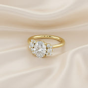 Solitaire Cluster Lab Grown Diamond Engagement Ring