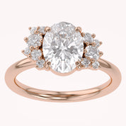 Solitaire Cluster Lab Grown Diamond Engagement Ring