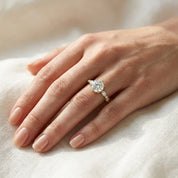 Lab Grown Diamond Half Eternity Solitaire Engagement Ring