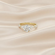 Lab Grown Diamond Half Eternity Solitaire Engagement Ring