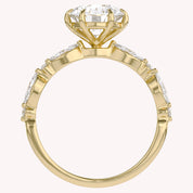 Lab Grown Diamond Half Eternity Solitaire Engagement Ring