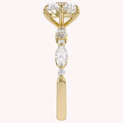 Lab Grown Diamond Half Eternity Solitaire Engagement Ring