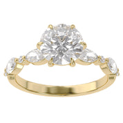 Lab Grown Diamond Half Eternity Solitaire Engagement Ring