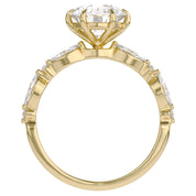 Lab Grown Diamond Half Eternity Solitaire Engagement Ring