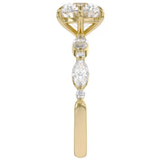 Lab Grown Diamond Half Eternity Solitaire Engagement Ring