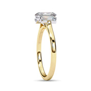 Three Stone Engagement Ring Radiant and Baguette Lab Grown Diamond