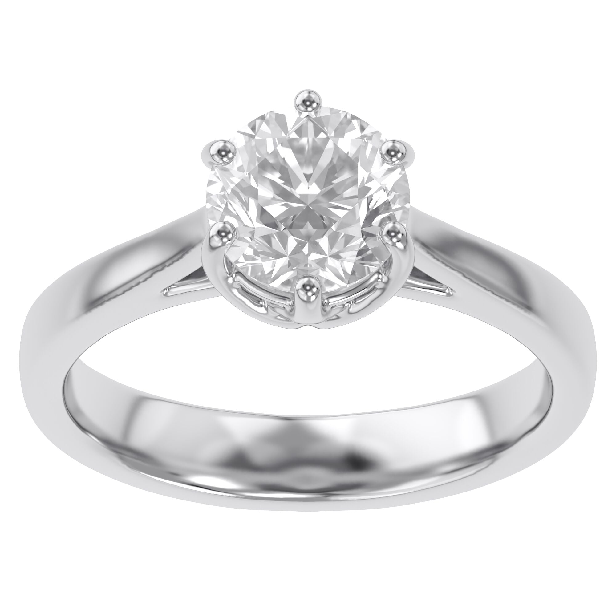 Round Cut Lab Grown Diamond Solitaire Engagement Ring